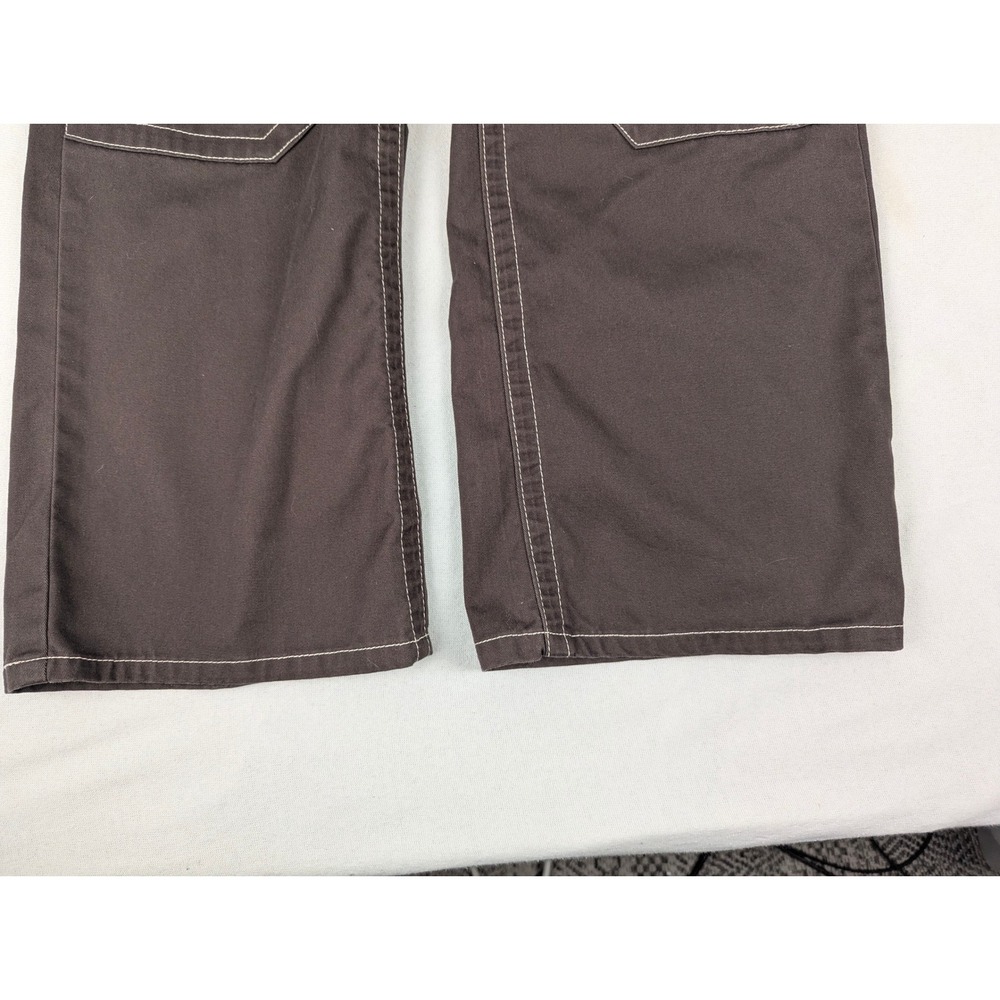 True Religion Vinny Ultra Baggy Cargo Pants Brown Contrast Stitch Size 28 Unisex - Picture 7 of 15
